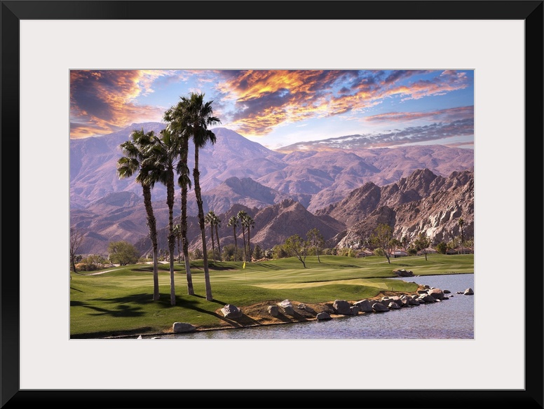 Golf Course At Sunset  In Palm Springs, California