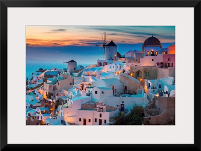 Oia village at night, Santorini