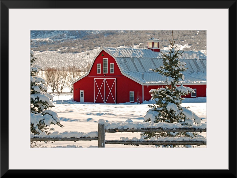 Red Barn with Snow