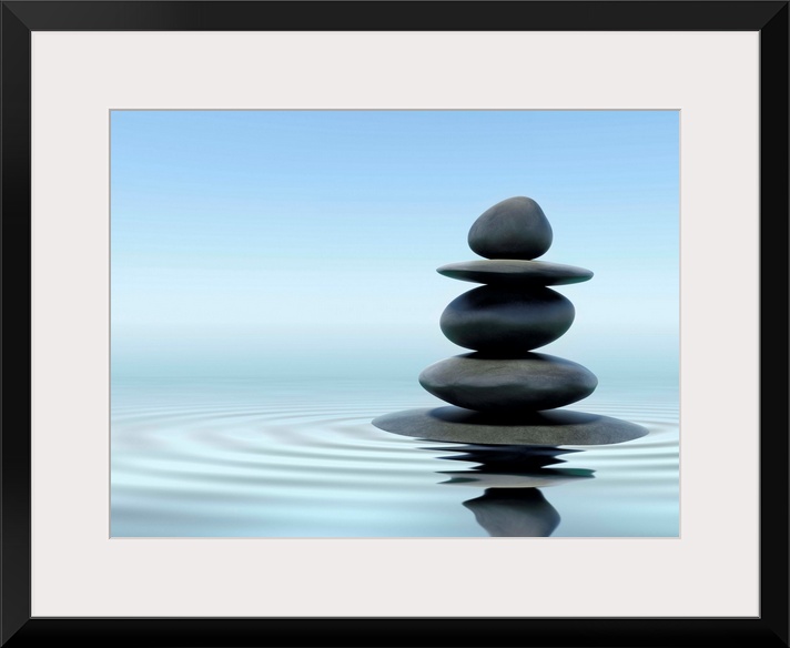 Zen stones in water