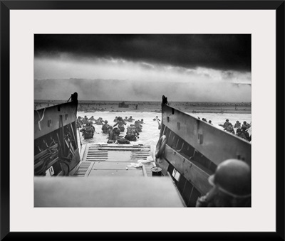 American troops approaching Omaha Beach in World War II