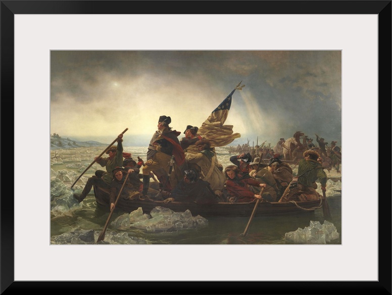 Painting of George Washington crossing the Delaware.