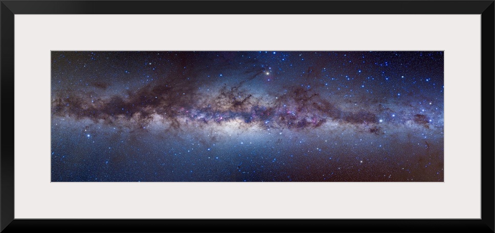 A panorama of the center of the Galaxy portion of the southern hemisphere Milky Way, from Crux at right to Aquila at left....