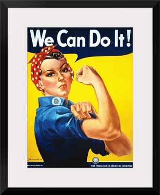 Rosie The Riveter vintage war poster from World War II
