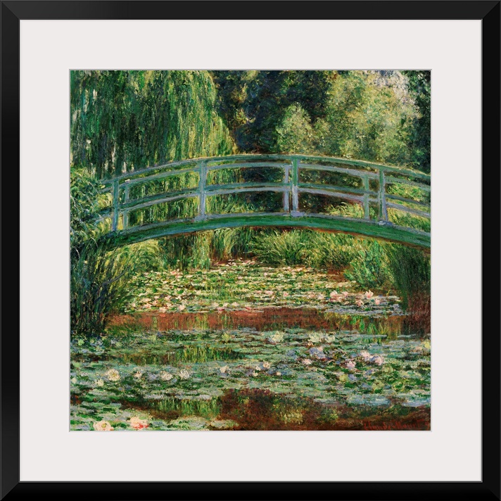 Monet, Water Lily Pool, 1899. 'Japanese Footbridge And the Water Lily Pool, Giverny.' Oil On Canvas, Claude Monet, 1899.
