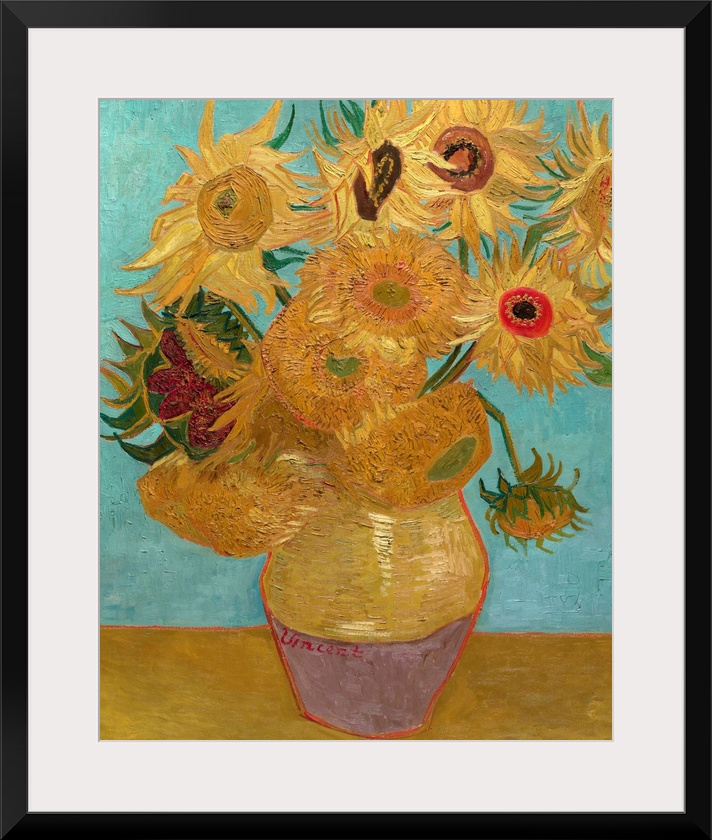 Van Gogh, Sunflowers, 1889. 'Vase With Twelve Sunflowers.' Oil On Canvas, Vincent Van Gogh, January 1889.