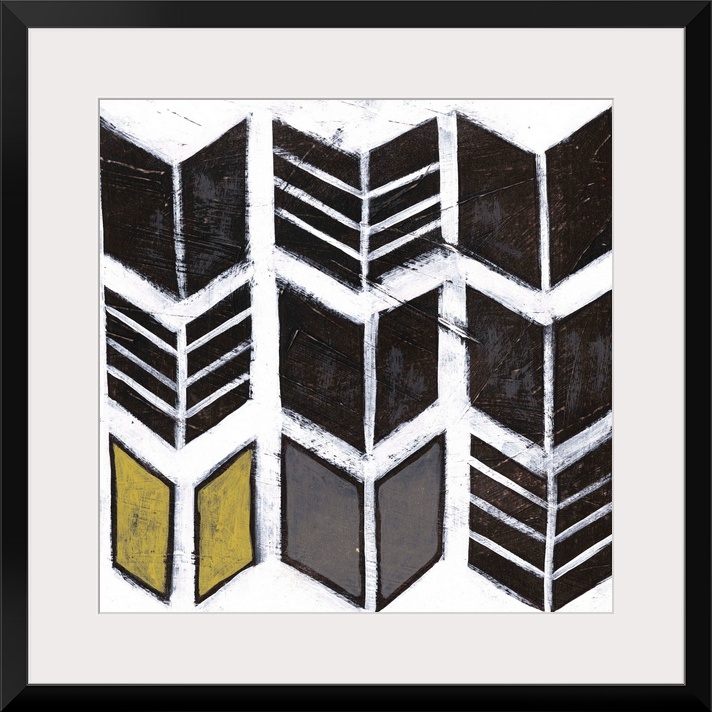 Contemporary mid-century inspired abstract artwork.