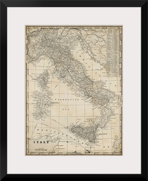 Antique Map of Italy