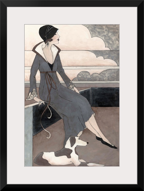 Art Deco Lady With Dog