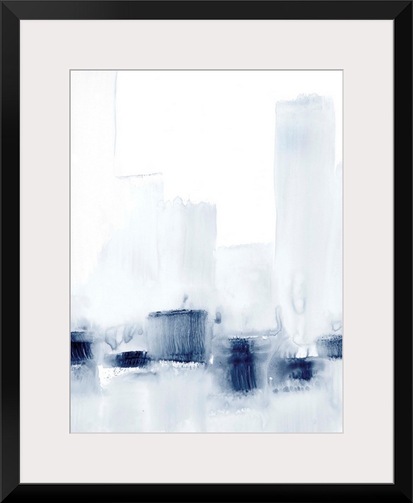 Abstract watercolor cityscape.