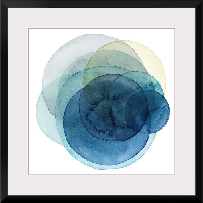 Inspired by the cosmos, these spinning watercolor circles resemble the orbit a planet takes in shades of blue, green and y...