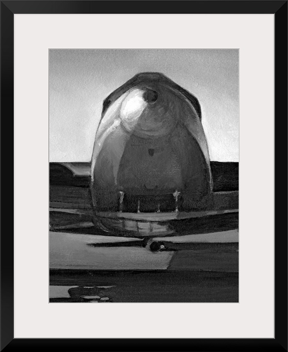 Big canvas print of an illustration of an antiqued airplane.