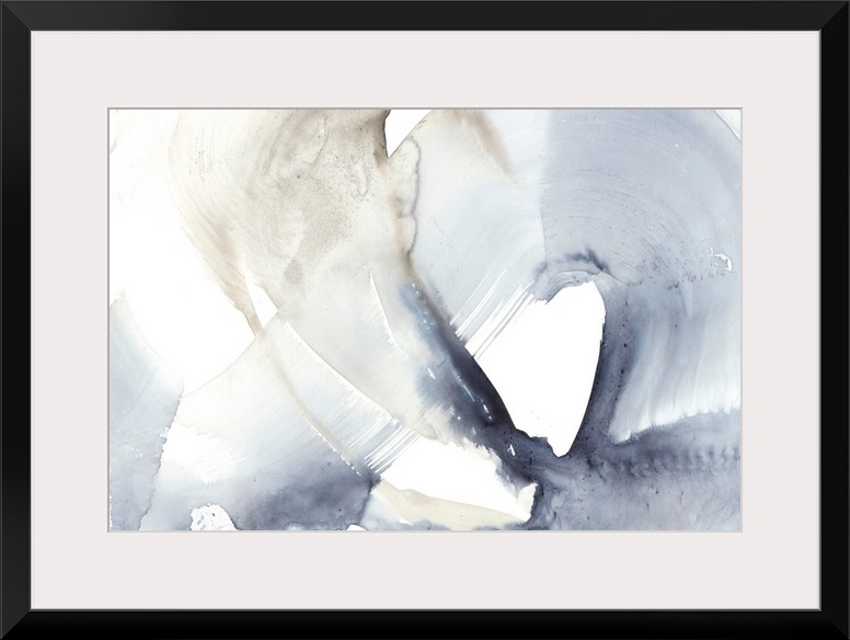 Contemporary watercolor abstract painted to resemble a wave-like shape.