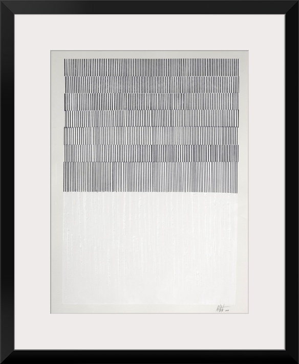 Abstract expression painting in which geometric color and lines invade the space in contrast with different elements: ligh...