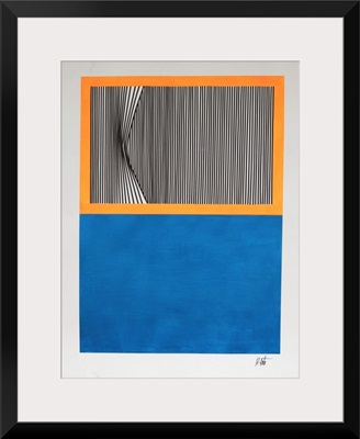 Warped Line With White, Orange, And Blue