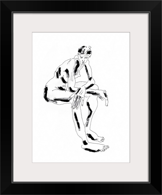 Seated Nude With Crossed Arms White