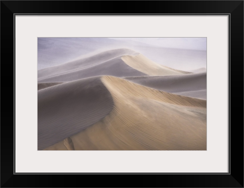 Wind storm over the dunes, death valley, california