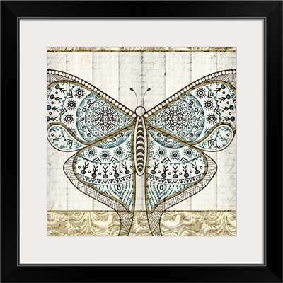 Damask Butterfly Teal 1