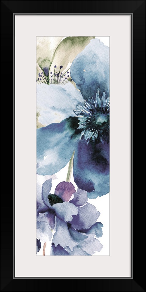 Contemporary watercolor painting of a flower with broad petals.