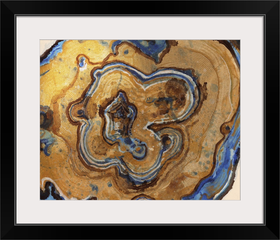 Contemporary artwork of a slice of polished agate stone.