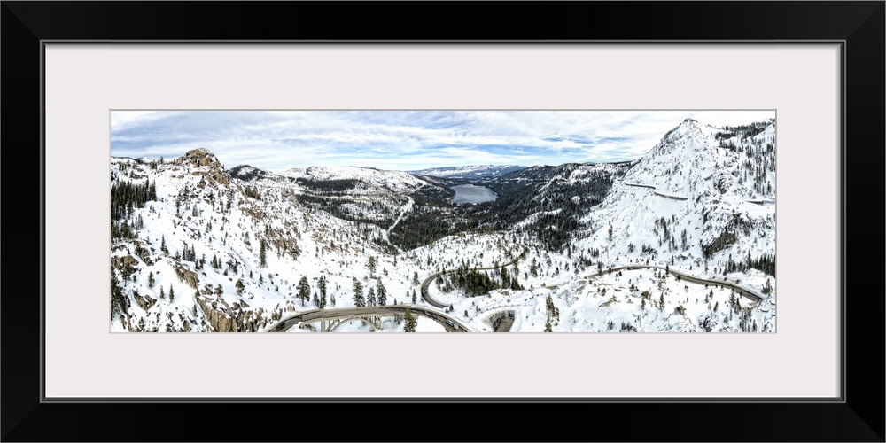 Donner Pass panoramic. This is a 4 image aerial panoramic of stunning Donner Pass  and Donner Lake near Truckee, Californi...