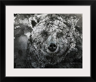 Black And White Illustration Of A Bear
