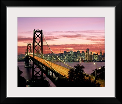 California, San Francisco, Sunset On Bay And Skyline
