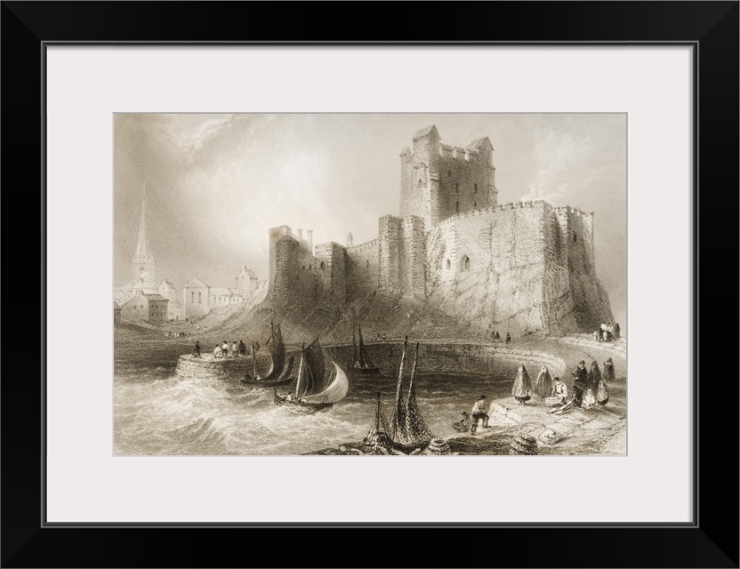 Carrickfergus Castle, County Antrim, Ireland. Drawn By W. H. Bartlett, Engraved By J. C. Armytage. From "The Scenery And A...
