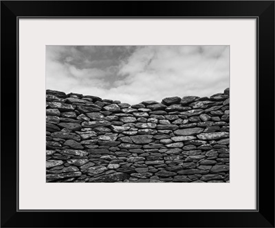 Close-Up Of A Stone Wall And Clouds In The Sky, Ballyferriter, County Kerry, Ireland