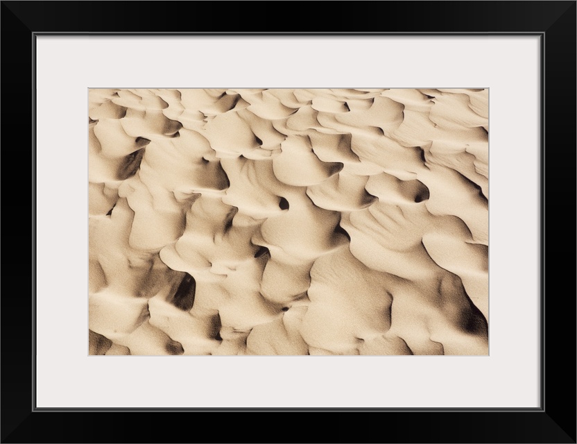 Close up of sand dune pattern looks like waves of sand, Mendoza, Argentina.