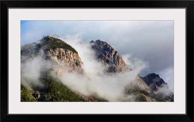 Clouds Gather Around Rocky Mountain Peaks, Field, British Columbia, Canada