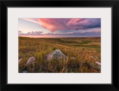 Clouds Lit At Sunset In Grasslands National Park, Saskatchewan, Canada