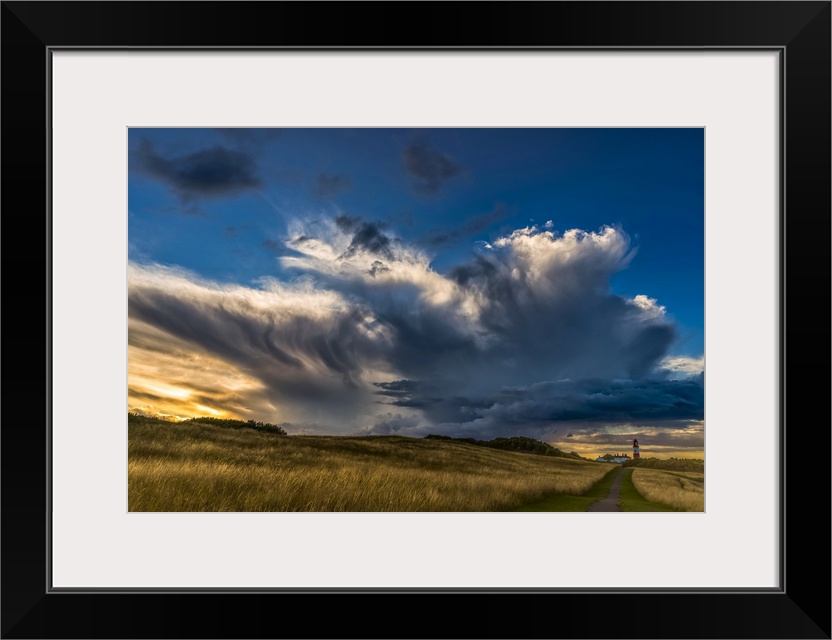 Dramatic cloud formation over Souter Lighthouse at sunset; South Shields, Tyne and Wear, England.