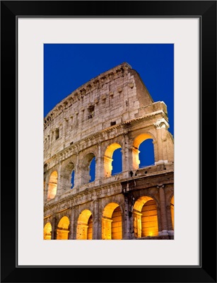 Exterior View Of The Coliseum Amphitheatre At Night, Rome, Italy