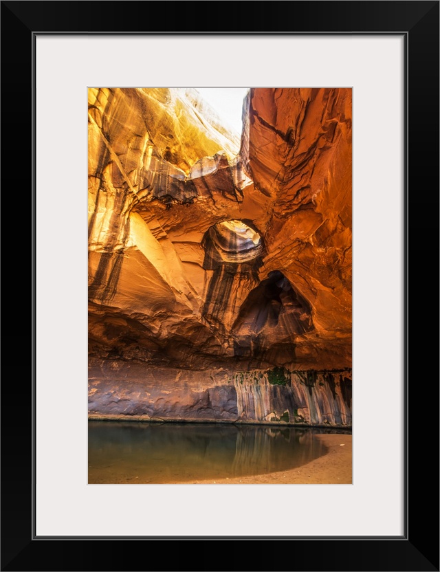 Golden Cathedral porthole arch in Neon Canyon, Grand Staircase, Escalante National Monument Utah, United States of America