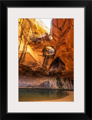 Golden Cathedral Porthole Arch In Neon Canyon, Escalante National Monument, Utah