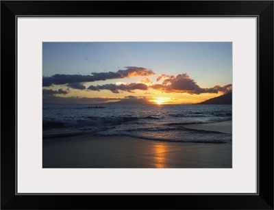 Hawaii, Maui, Kihei, Sunset At Kamaole Beach One