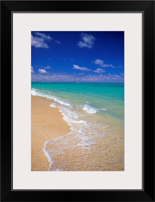 Hawaii, Oahu, Lanikai Beach Shoreline With Beautiful Turquoise Ocean