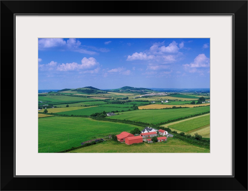 High Angle View Of Fields, Stradbally, County Laois, Republic Of Ireland