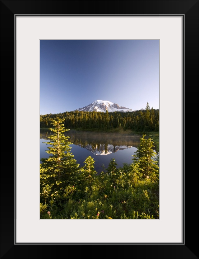 Lake And Mount Rainier, Mount Rainier National Park, Washington State, USA