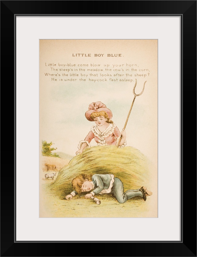 Nursery Rhyme And Illustration Of Little Boy Blue From "Old Mother Goose's Rhymes And Tales." Illustrated By Constance Has...