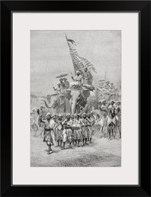 Maharaja Of Baroda, India On An Elephant, From El Mundo En La Mano, Published 1878