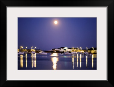 Moonrise Over Fishing Boats, Graham Pond, Prince Edward Island, Canada