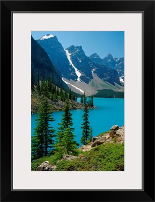 Moraine Lake And The Wenkchemna Peaks, Banff National Park, Alberta, Canada