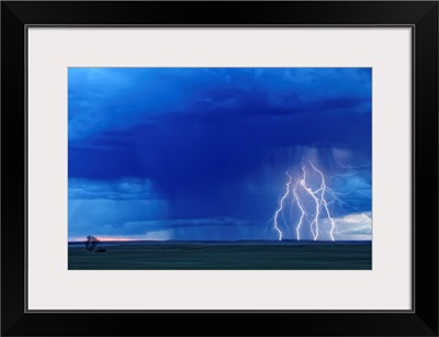 Multiple Lightning Strikes During A Storm, Saskatchewan, Canada