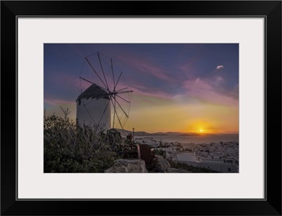 Mykonos Windmill At Sunset