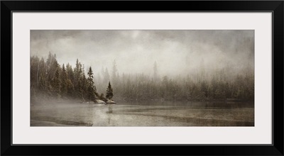 Northern Autumn Landscape In Fog And Ice, Thunder Bay, Ontario, Canada