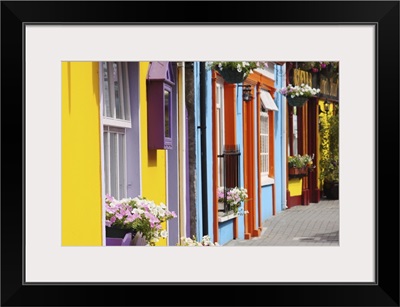 Painted Buildings On Main Street In Munster Region; Kinsale, County Cork, Ireland