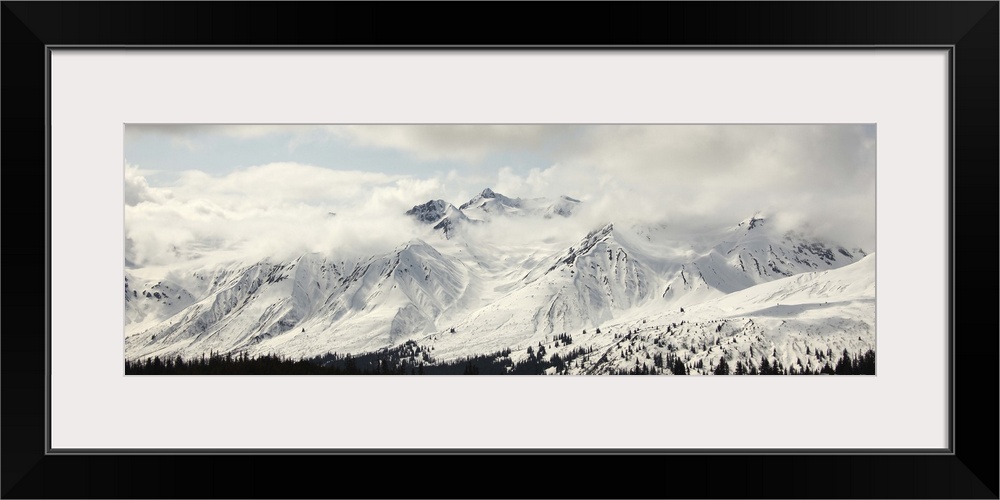 Panoramic View Of Snow-Covered St. Elias Mountains And Clearing Storm, Canada