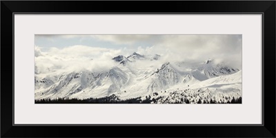 Panoramic View Of Snow-Covered St. Elias Mountains And Clearing Storm, Canada